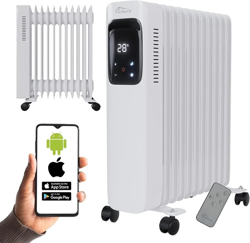 TroniTechnik® Ölradiator OR-311 11 Rippen 2500 W WiFi weiß — Heizung Warmepumpe