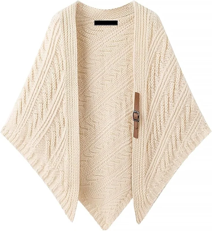 Schal Vielseitiger warmer gestrickter Dreiecksschal, Herbst-Cape-Schal for Damen — Heizkleidung