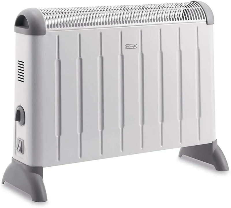 De'Longhi Konvektor HCM2030 - Heizgerät mit 3 Heizstufen für Räume bis 60 m³, Sicherheitsthermostat, Frostschutzfunktion, Raumthermostat, Grau — Heizung Warmepumpe