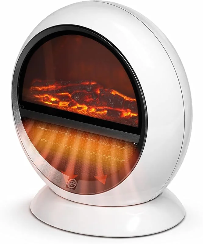 MONZANA® Heizlüfter Kamin Optik Elektrokamin LED Flammen Effekt 2 Heizstufen weiß Überhitzungsschutz Elektro Heizgerät Heizstrahler — Heizung Warmepumpe