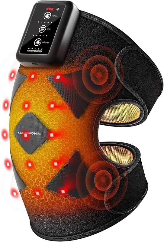 KingPavonini Kniemassagegerät mit Wärme, 660nm Rotlichttherapie, 1 Stück — Heizkleidung