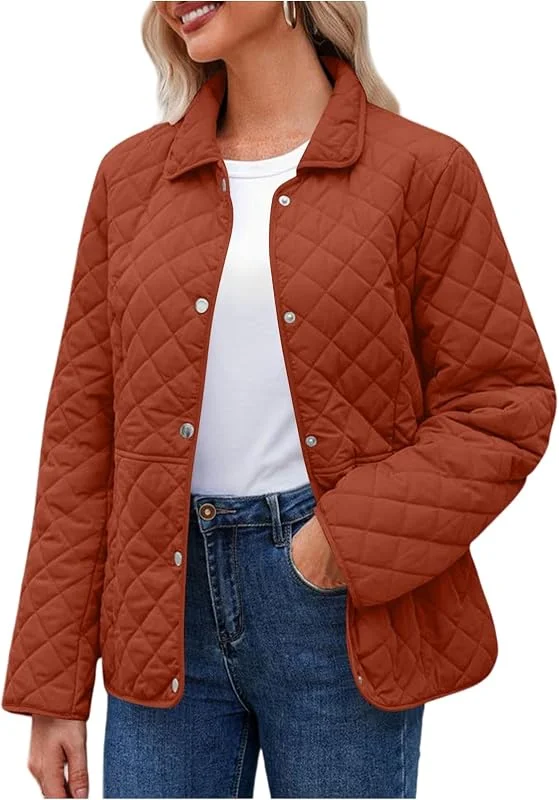 Generisch Winterjacke Damen Lang Steppjacke Leicht Warm Damen-Jacken Elegant Steppmantel Einfarbig Wintermantel Langarm Stepp Jacke Mit Druckknopf Übergangsjacke Winter Revers Herbstjacke — Heizkleidung