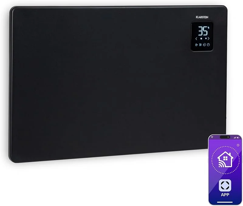 Klarstein Elektroheizung, Konvektor-Heizung Freistehend oder Wandmontage, Elektroheizung Energiesparend, App-Control, Leise Heizung Elektrisch, Standgerät Heizkörper Elektrisch mit Thermostat, 1500 W — Heizung Warmepumpe