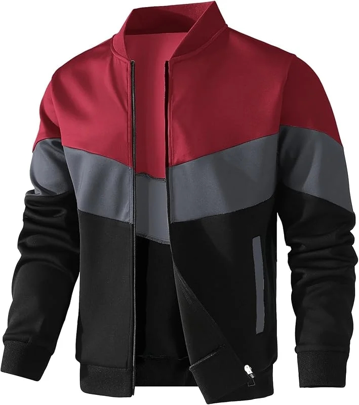 HYPESTFIT Herren Bomberjacke Leicht Übergangsjacke Farbblock — Heizkleidung