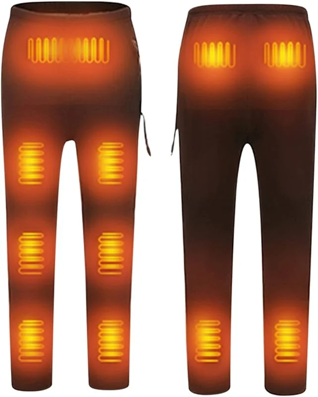 Beheizbare Winterhose für Herren Damen Neues Elektrische Heizhose Thermohose mit USB-Aufladung 12 Heizzonen Schwarze Winddichte Beheizte Hose Geeignet zum Skifahren Wandern Angeln Spazierengehen — Heizkleidung