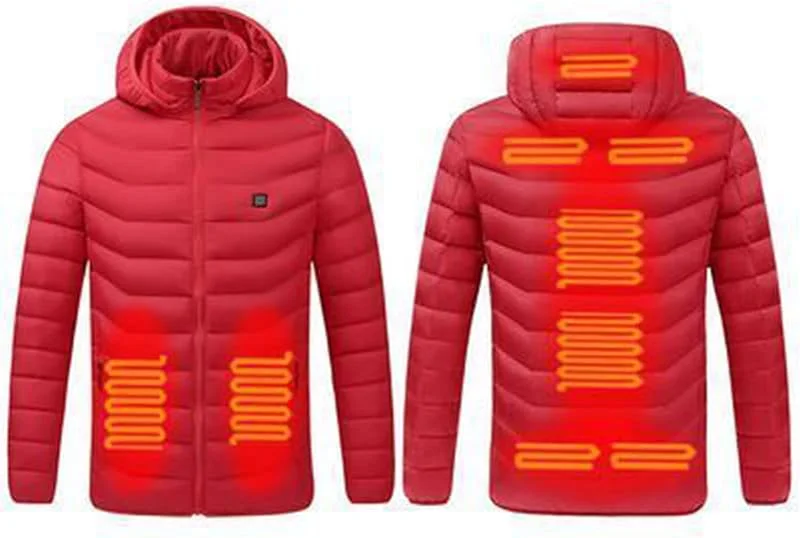 Herren Beheizbare Jacken Outdoor-Mantel USB-Aufladung Kapuzenjacken Warme Winter-Thermokleidung Powerbank Nicht Im Lieferumfang Enthalten — Heizkleidung