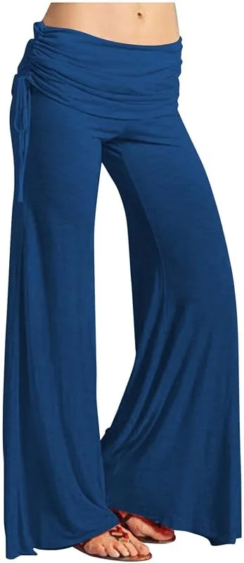 Cocila Lässige, lockere Damenhose mit niedriger Taille und weitem Bein, Kordelzug, elastische Taille, gerades Bein Sports Damen Hose 42 Weihnachtshose Thermohose Winter Lange Running Hosen Für — Heizkleidung