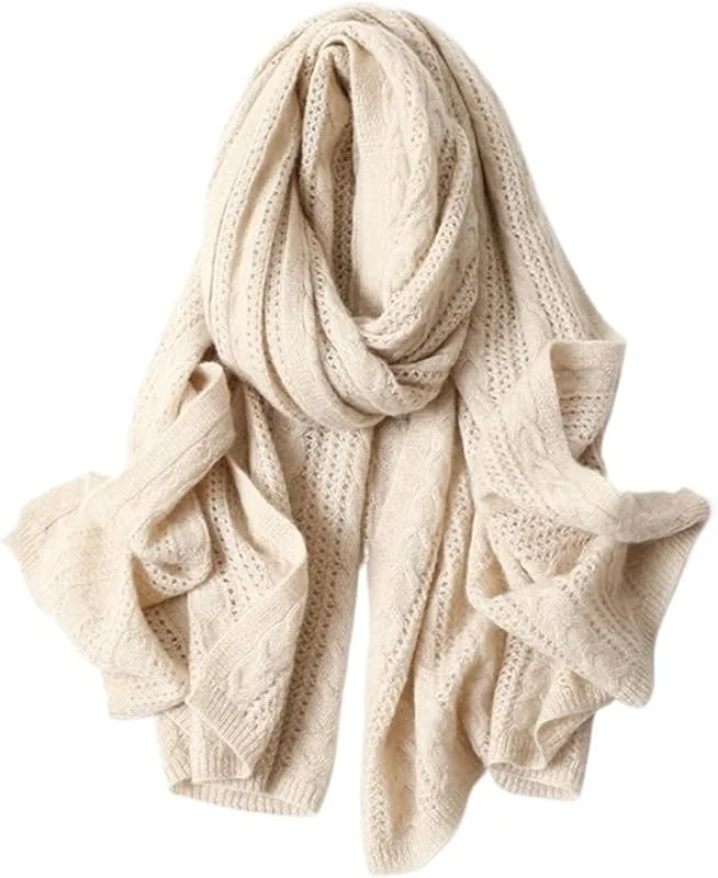 Schal Luxuriöser und eleganter Schal, Stola aus 100% reinem Kaschmir mit durchbrochenem Strickmuster for Damen — Heizkleidung
