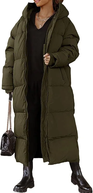 Ansenesna Winterjacke Damen Lang Warm Gefüttert Steppjacke Damen Mit Kapuze — Heizkleidung