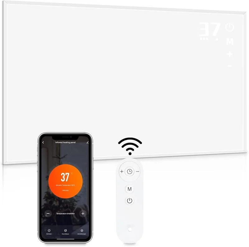 Infrarotheizung energiesparend infrarot Wandheizung - Standgerät Elektroheizung mit Thermostat 600W Wandmontage Heizkörper mit Fernbedienung APP Control Wand Elektroheizkörper — Heizung Warmepumpe