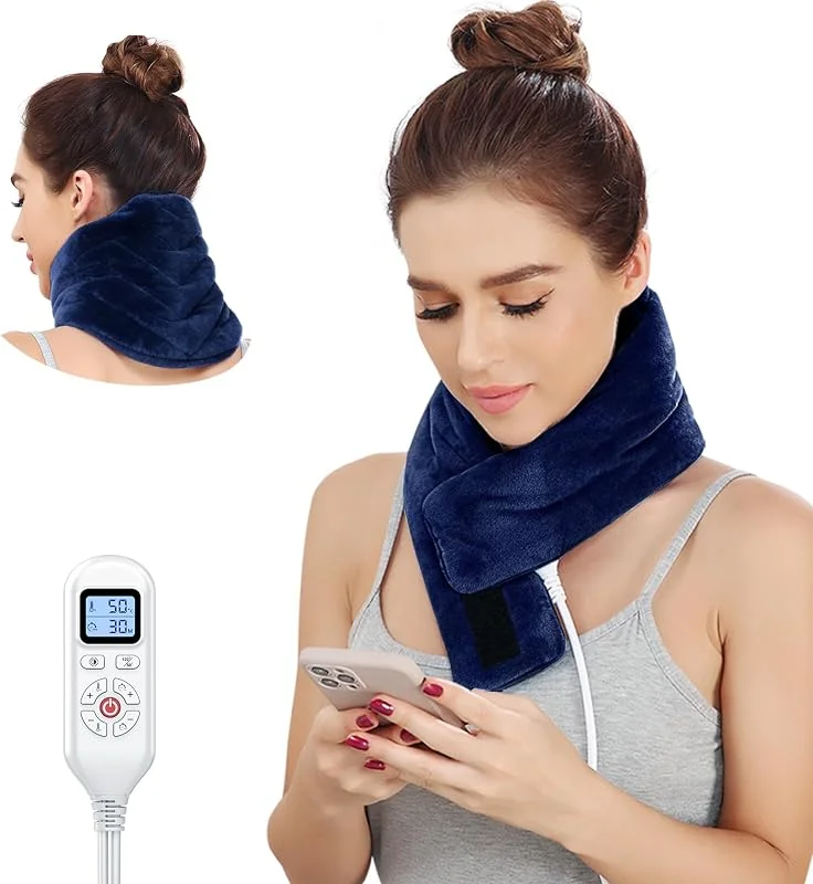 JOBYNA Heizkissen für Nacken Schulter, Nackenwärmer Schulterwärmer Elektrisch, 5s Schnelle Erwärmung 30-70℃ & 10-90 Minuten Einstellbar, Nackenheizkissen Flanellmaterial Waschbar — Heizung Warmepumpe