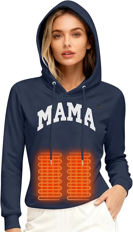 Generisch Beheizbarer Hoodie Damen Oversize Kapuzenpullover Winter Pullover mit Kapuze Hoody Beheizte Kapuzenpulli Outdoor Wärmende Sweatshirt Heizpullover Thermo Hoodies — Heizkleidung