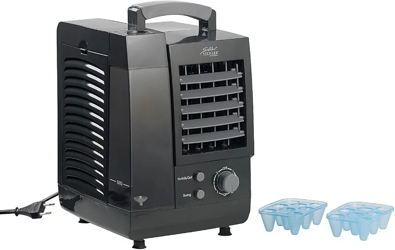 Sichler Haushaltsgeräte Tischluftkühler: Kompakter 3in1-Tisch-Luftkühler, Luftbefeuchter & -Luftfilter, 60 W (Tisch Klimaanlage, Klimagerät, Kühl)
