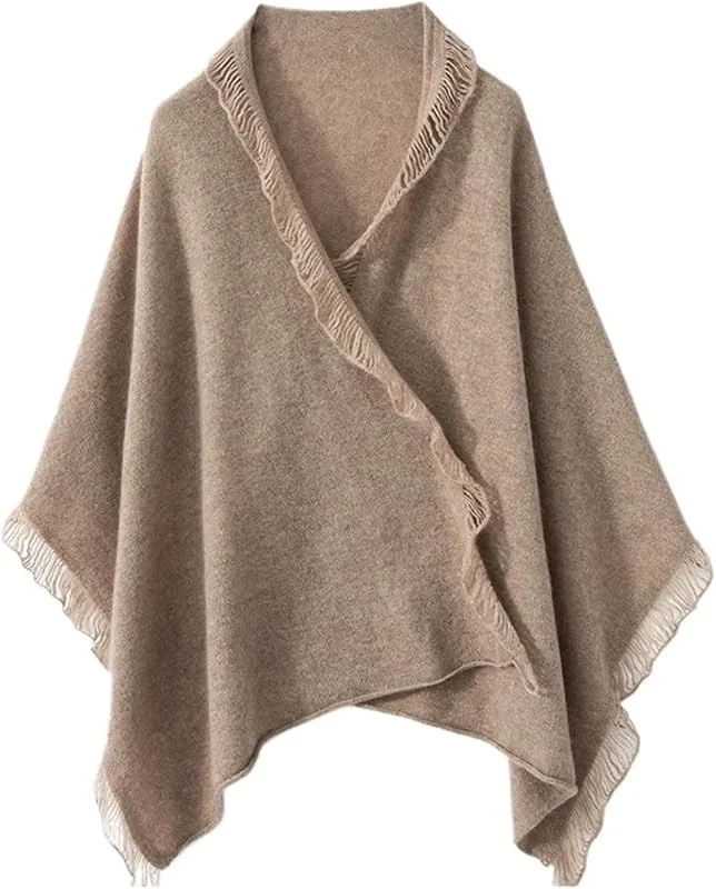 Schal Vielseitiger warmer dekorativer Schal aus Kaschmirwolle for Damen, gestrickter Quastenschal — Heizkleidung