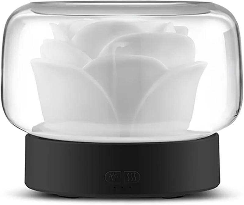 Luftbefeuchter 400ml Flower Diffuser Electric Mist Maker Aromatherapie Ätherisches Öl Luftbefeuchter Raumluftbefeuchter (Color : A)