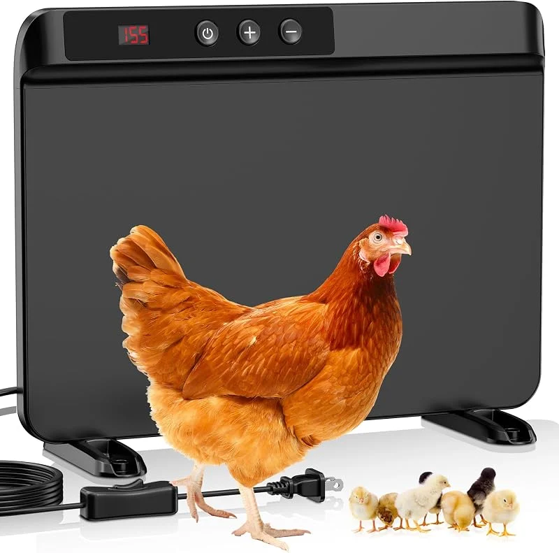 HOPOCO Smart Hühnerstallheizung mit effizientem Thermostat, kompatibel mit Timern & Temperaturreglern, 200W Safe Inside Radiant Flat Warmer, Fernverstellbar für Haustiere & Tiere im Winter — Heizung Warmepumpe