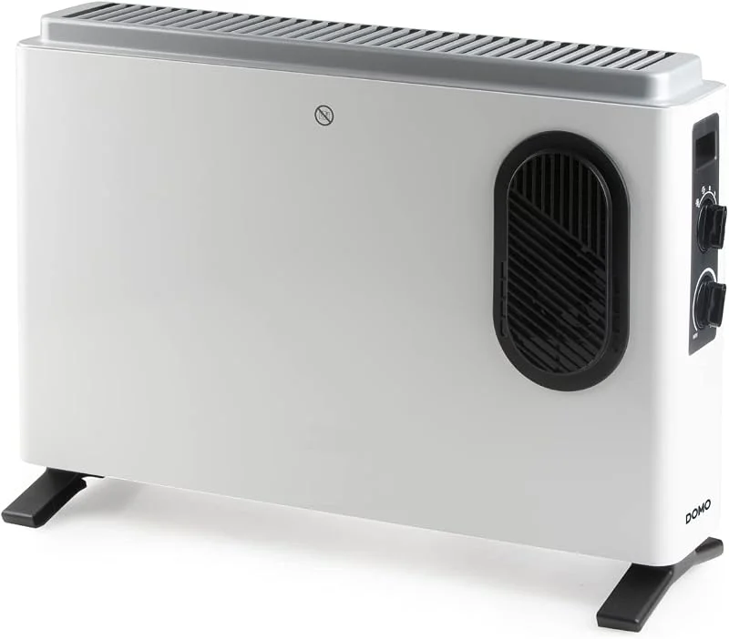 DOMO DO7351CH Elektroheizung Standgerät - Turbofunktion - 4 Leistungsstufen - Sicherheitssensor - Regulierbare Temperatur - Überhitzungsschutz - 2000W - Weiß — Heizung Warmepumpe