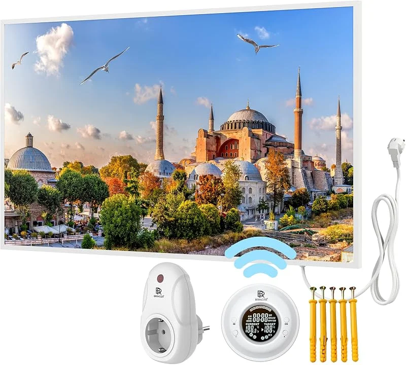 BR Bringer® Bild-Infrarotheizung 800 W mit Rahmen Thermostat Istanbul — Heizung Warmepumpe