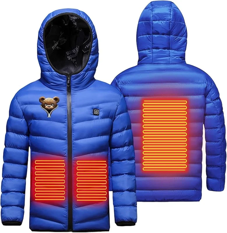 2026 Beheizte Jacke für Kinder, Beheizbare Kapuzenjacke Heizjacke — Heizkleidung
