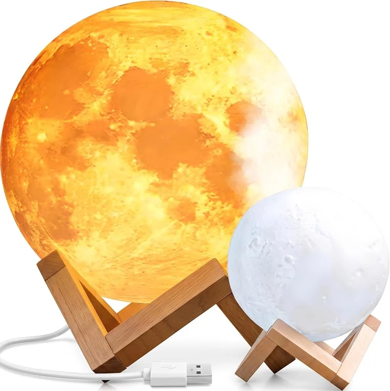 Retoo Luftbefeuchter mit LED 880 ml Ultraschall Mond Luftbefeuchter Nachtlicht für Ätherische Öle, Aromatherapie Raumbefeuchter, Raumluftbefeuchter für Schlafzimmer, Büro, Spa, Kinderzimmer