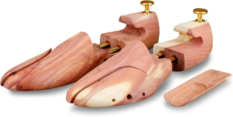 Langer & Messmer Schuhspanner aus Zedernholz für Herren und Damen inkl. Reiseschuhlöffel aus Zedernholz, Größe 34 bis 50, das Original! 1, 2 oder 5 Paar — Hautpflege