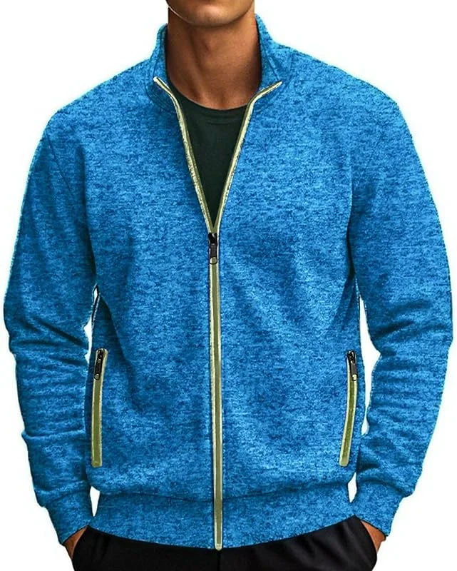 Generisch Sweatjacke Herren Reissverschluss Ohne Kapuze Klassisch Sportjacke Leichte Jacke Stehkragen Herrenjacke Trainingsjacke Strickjacke Mit Taschen Freizeitjacke Laufjacke Langarm Übergangsjacke — Heizkleidung
