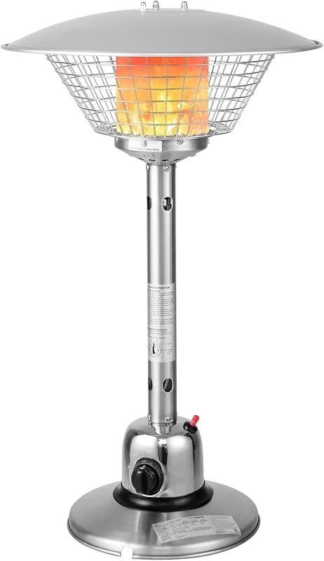 COSTWAY Terrassenheizer für Tischplatte, Gas-Heizstrahler, Tragbarer Tischheizer mit 4000 W Heizleistung, Umkipp- & Überhitzungsschutz, Heizpilz mit beschwertem Sockel für Garten, Terrasse — Heizung Warmepumpe