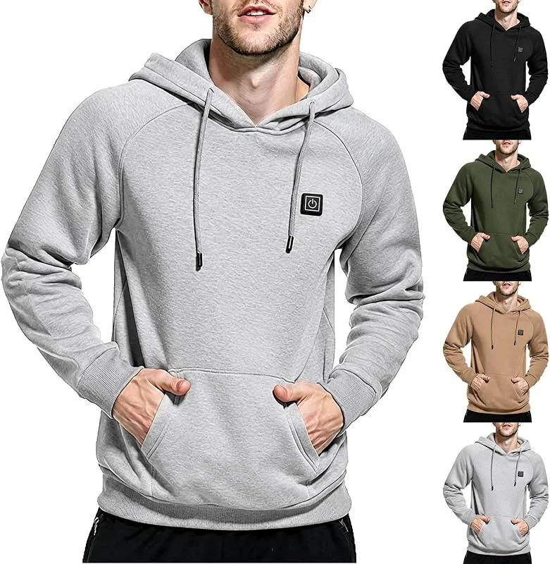 Beheizbarer Hoodie Herren Kapuzenpullover Beheizbare Pullover mit Kapuze — Heizkleidung