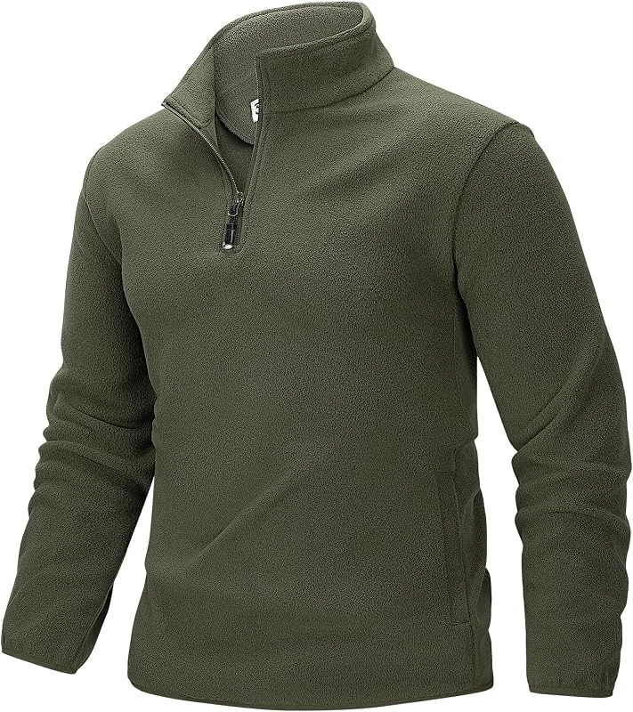 33, 000ft Herren Fleecepullover Half-Zip Fleece Pullover mit 2 Taschen — Heizkleidung
