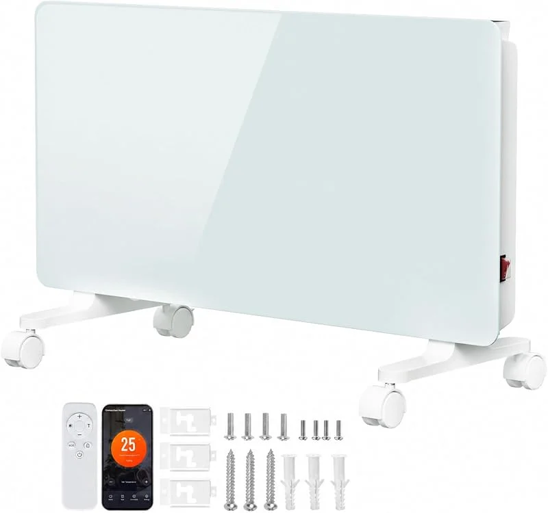 Duisech Konvektor Heizung 2000W, WLAN, Thermostat, Glasfront, Weiß — Heizung Warmepumpe