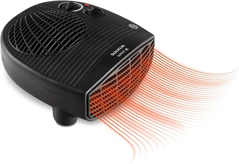 Taurus Heizung, TFH-3001, 2000 W, 2 Heizstufen, Ventilatorfunktion, Regulierbares Thermostat, Sicherheitssystem, Kompaktes Design, 26 x 25 x 10 cm, Schwarz — Heizung Warmepumpe