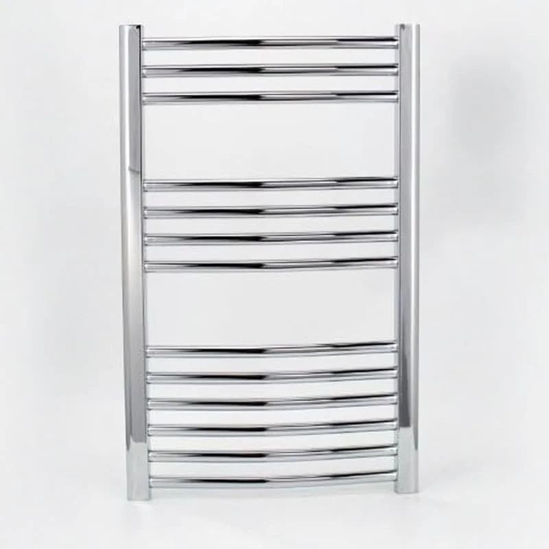 Milano Handtuchheizkörper, gebogen, verchromt, 500 x 800 mm — Heizung Warmepumpe