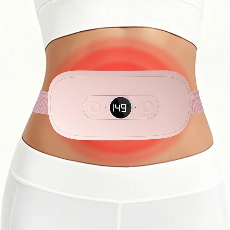 Perioden Wärmegürtel, 5000mAh USB Wiederaufladbar Menstruations Heizgürtel Kabellos Heating Pad Period mit 6 Wärmestufen & Massage-Modi Heizkissen Schmerzlinderung für Rücken, Unterleib, Magen — Heizkleidung