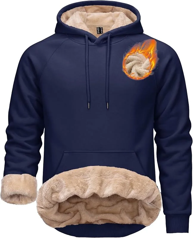 TACVASEN Hoodie Herren Kapuzenpullover Dicker Warmer Winter Hoody — Heizkleidung