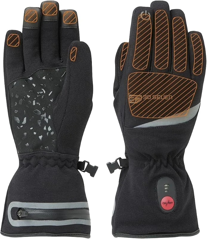 30seven Beheizte Freizeithandschuhe, wasserfeste & Winddichte Heizhandschuhe, für den täglichen Gebrauch, für Damen & Herren, schwarz in 6-2XS - 12-2XL — Heizkleidung