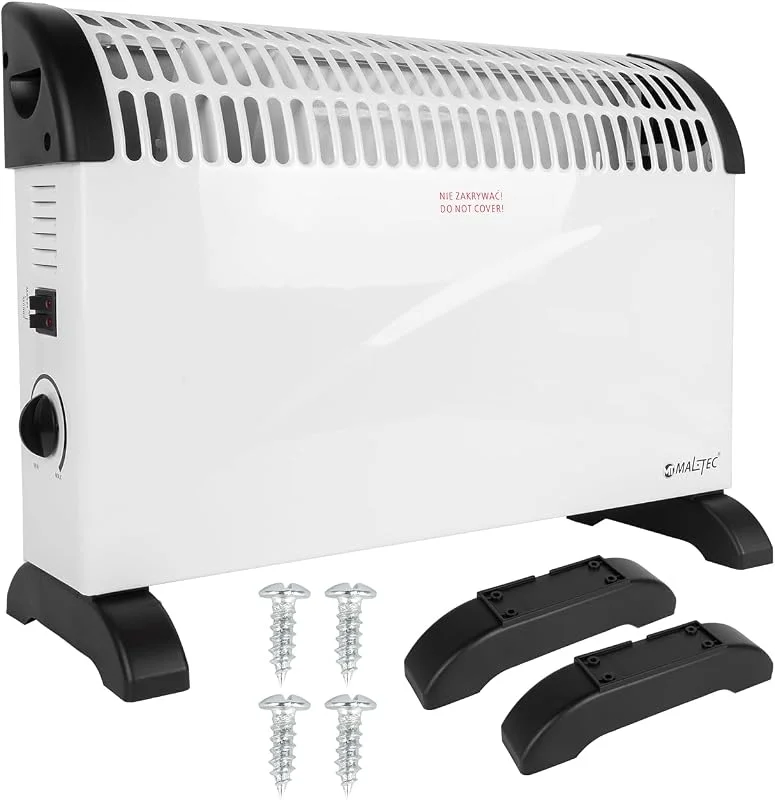 MalTec Konvektor CH2500DW Turbo, Heizgerät 2000W, 3 Heizstufen, Thermostat, Umkippschutz, Überhitzungsschutz — Heizung Warmepumpe