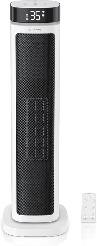 Brandson - Heizlüfter mit Fernbedienung - energiesparend ECO Modus – 2000 Watt Heater - mit Oszillation - 2 Heizstufen - Überhitzungs- und Umkippschutz - Badezimmer Schlafzimmer Baby Kinderzimmer — Heizung Warmepumpe