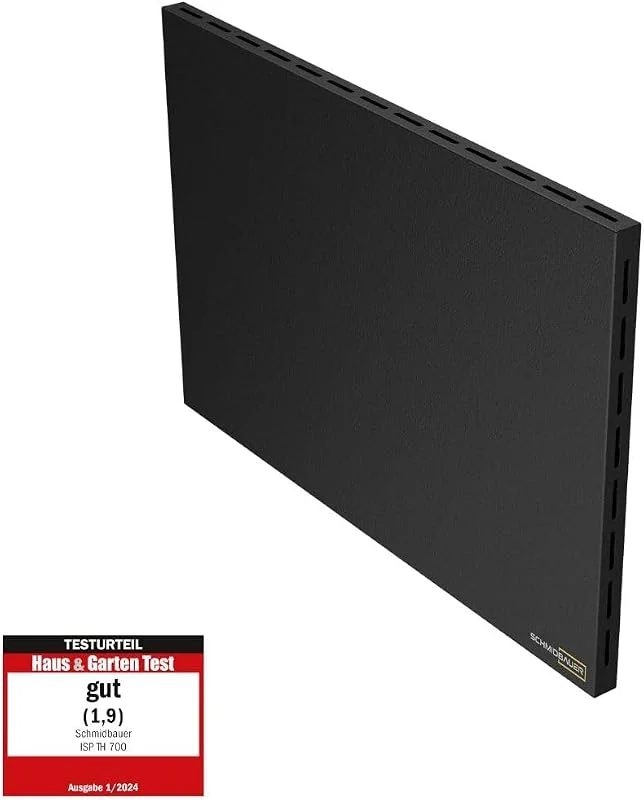 SCHMIDBAUER® Infrarotheizung 300 Watt Schwarz Tafel bemalbar - integr. Thermostat, Standfuß - Infrarottechnik mit Raumluft-Konvektion - Elektroheizung - Direktheizung — Heizung Warmepumpe
