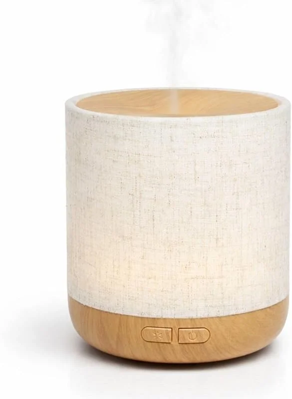 Zen’arôme Ultraschalldiffusor -Alesia - Diffusion Kaltes ätherisches Öl Aromatherapie - Originaldesign, Holzleinenmünze - Holzfarbe - Diffusion + Beleuchtung anpassbar — Luftbefeuchter
