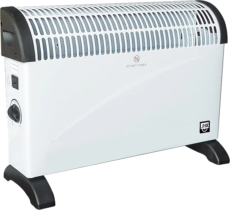 SHX Konvektorheizung mit Turbo-Heizlüfter 2000W SHX08TKV2000 – Heizkörper mit 2000 Watt, Sicherheitsthermostat, 3 Leistungsstufen, Überhitzungsschutz, geräuscharm, Weiß — Heizung Warmepumpe