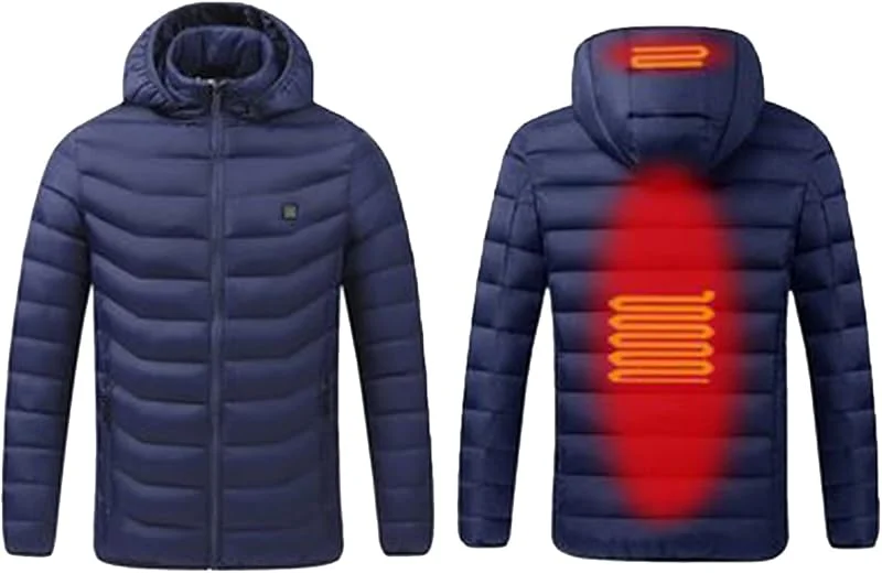 Beheizbare Jacke Herren Damen Mit Kapuze, Softshell Warme Winterjacke Herren Damen, Motorrad Jacke winddicht Übergangsjacke FüR Outdoor Wandern Jagd Motorrad Camping Unisex Beheizbare Mäntel — Heizkleidung