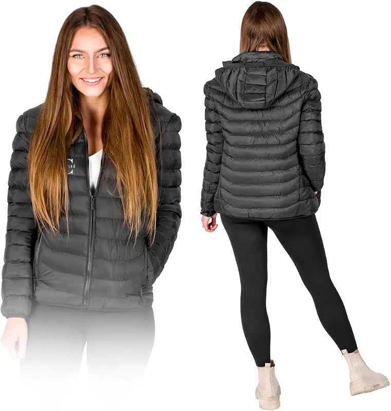 ZOLTA Beheizbare USB Jacke Herren Damen – Winterjacke mit 9 Heizpunkten 3 Heizstufen Kapuze wasserdicht winddicht Outdoor Thermojacke mit Taschen und Powerbank-Fach Ideal für Winter — Heizkleidung