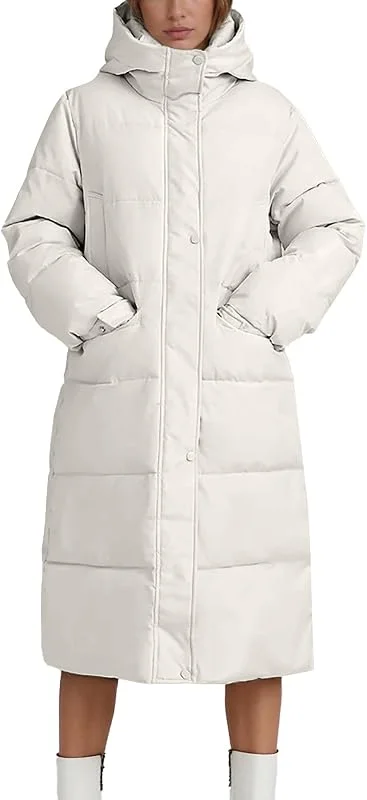 Generisch Winterjacke Damen Lang Kapuze Dick Isoliert Mantel Über Knie Winddicht Jacke Schweres Gewicht Hochwertige Verarbeitung Jacke — Heizkleidung
