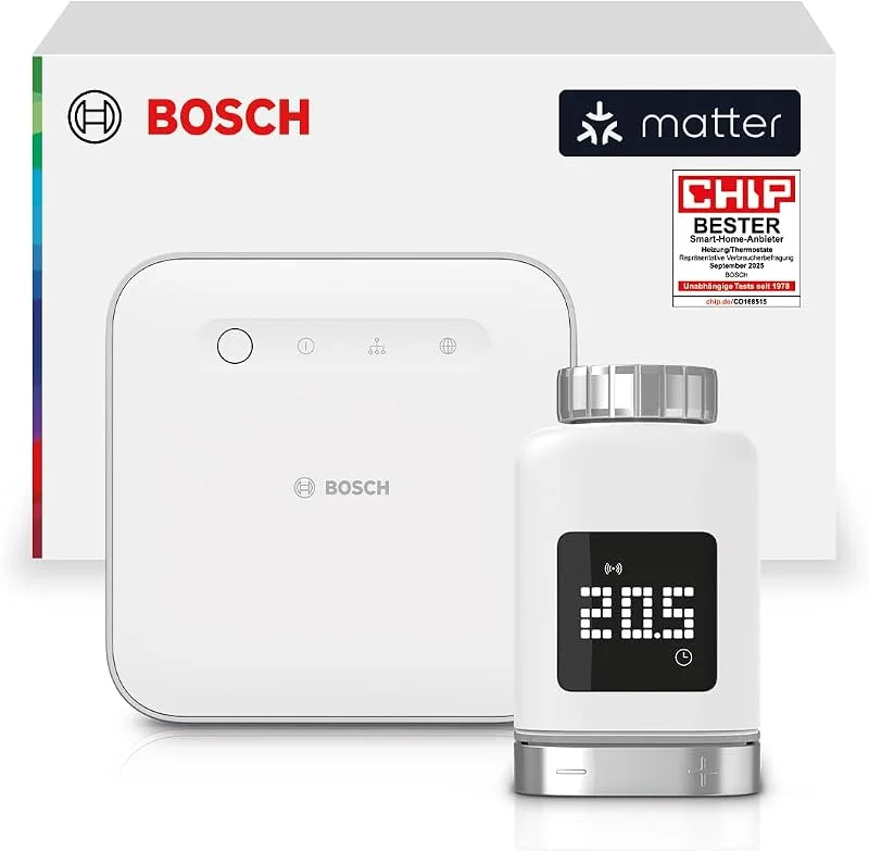 Bosch Smart Home Starterset Controller + 1 x Heizkörper-Thermostat II [+M] — Heizung Warmepumpe