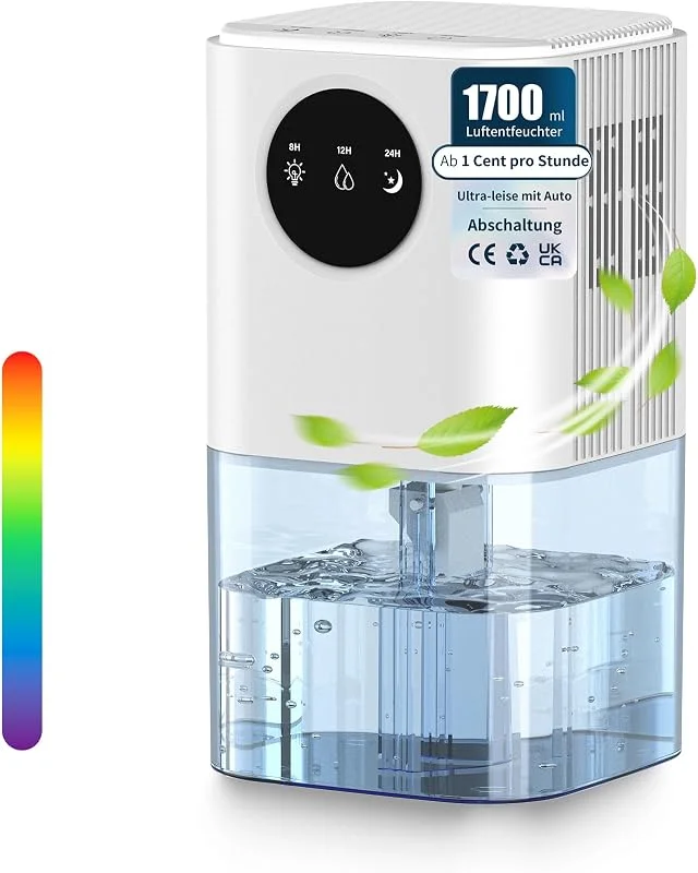 Luftentfeuchter 1700 ml, elektrischer Entfeuchter energiesparend — Luftbefeuchter