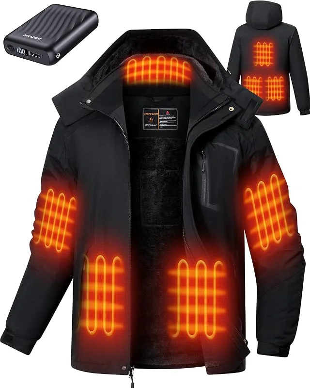 Beheizbare Jacke Herren mit Akku 12V 18400mAh, 8 Heizzonen Heizjacke — Heizkleidung