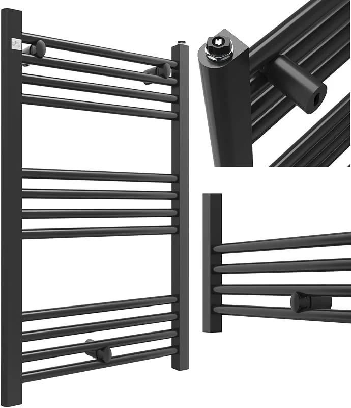 Granitan Badheizkörper 80x40 cm, Schwarz — Heizung Warmepumpe