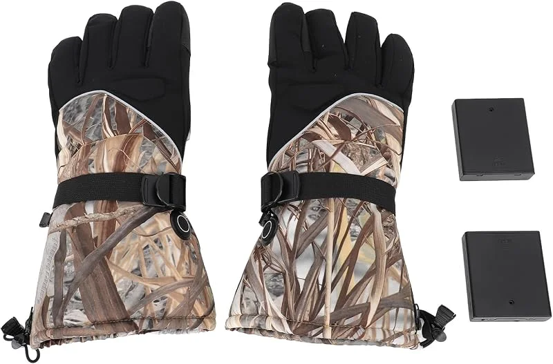 Beheizte Handschuhe Männer und Frauen, 3 Gänge, Verstellbar, Wasserdicht, Touchscreen, Winter-Heizhandschuhe mit Batteriebox Zum Skifahren, Radfahren, Angeln — Heizkleidung