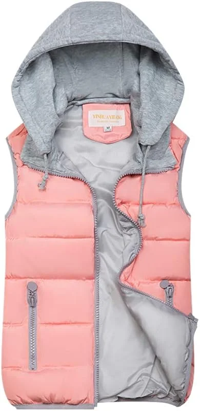 Damen Weste Steppweste Mit Kapuze Leicht Daunenweste Warm Gesteppt üBergangsweste Winterweste Outdoorweste Damen Kurze Weste Mit ReißVerschluss Steppjacke Westen Für Damen Sport Outerwear Vest Gilet — Heizkleidung