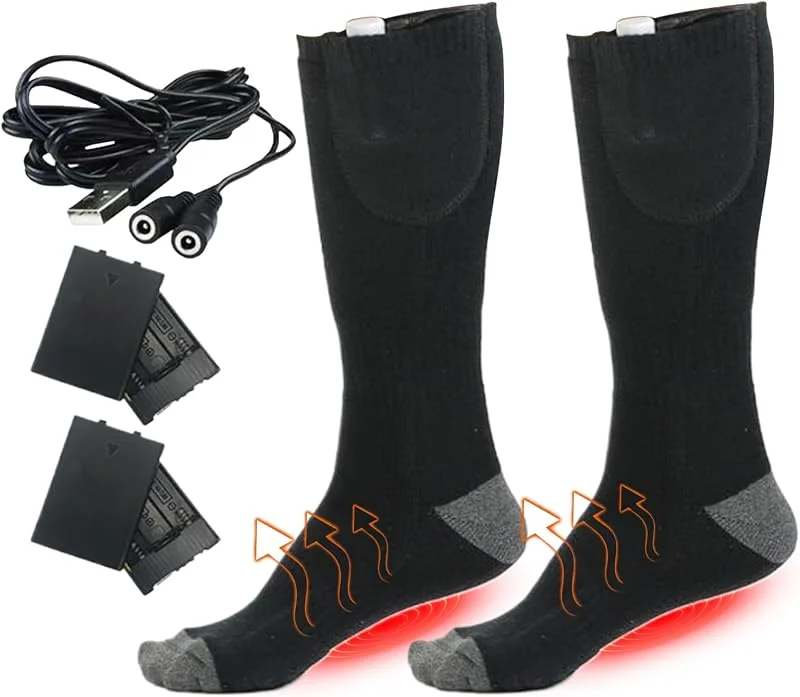 Beheizbare Socken für Herren, thermische Wintersocken mit 3 Stufen, Sportzubehör für kaltes Wetter, für Männer, Frauen, Erwachsene und ältere Menschen beim Radfahren, Jagen, Wandern und — Heizkleidung